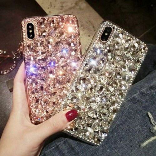 Rhinestones Bling Phone Case With Anti-fall Full Protection For iPhone